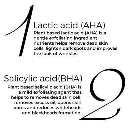 key actives of Brillare AHA BHA Face Peel mentioned in text include: Lactic acid (AHA) &amp; Salicylic acid (BHA)