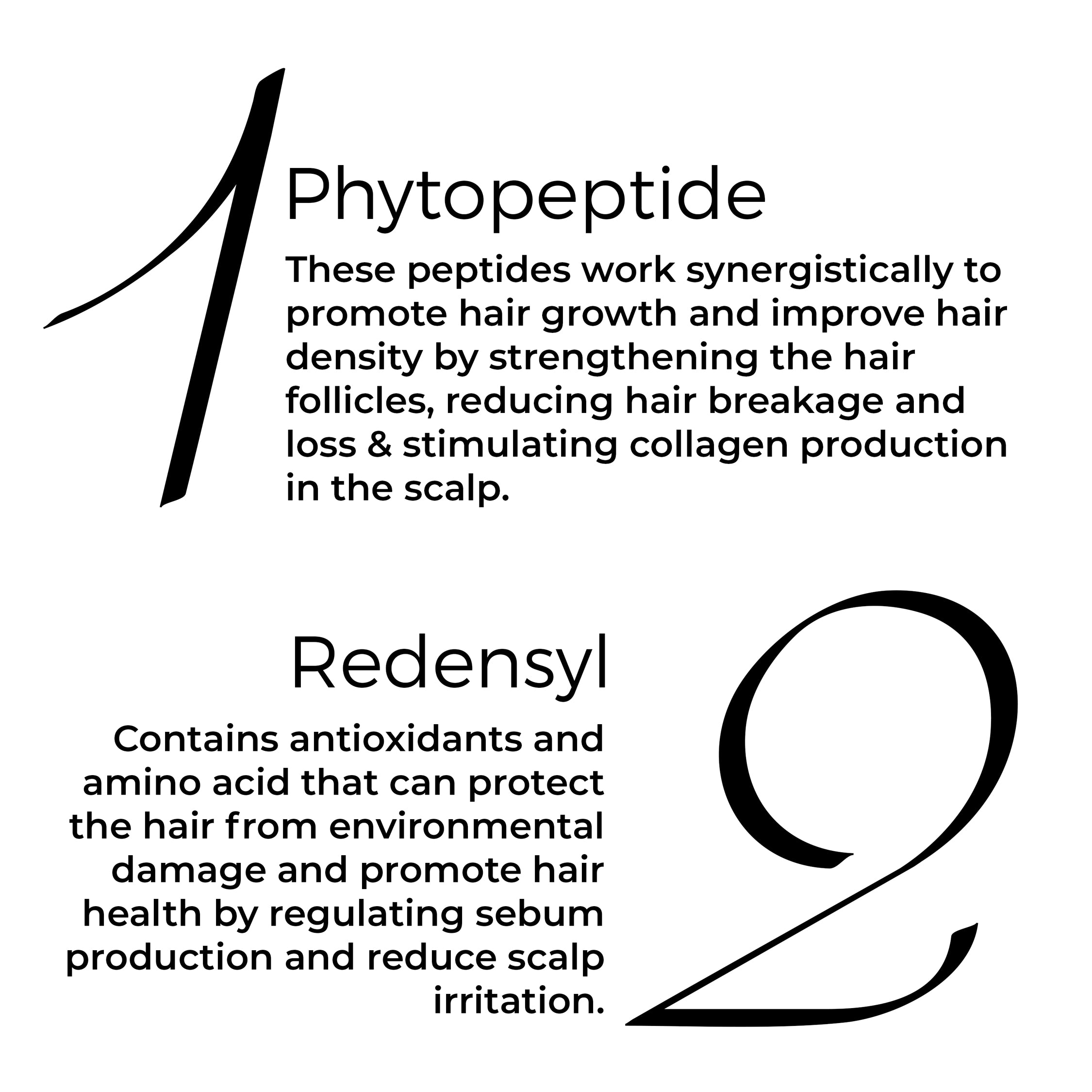 key actives of Brillare Caffeine &amp; Phytopeptide Scalp Serum listed in text include: Phytopeptide &amp; Redensyl