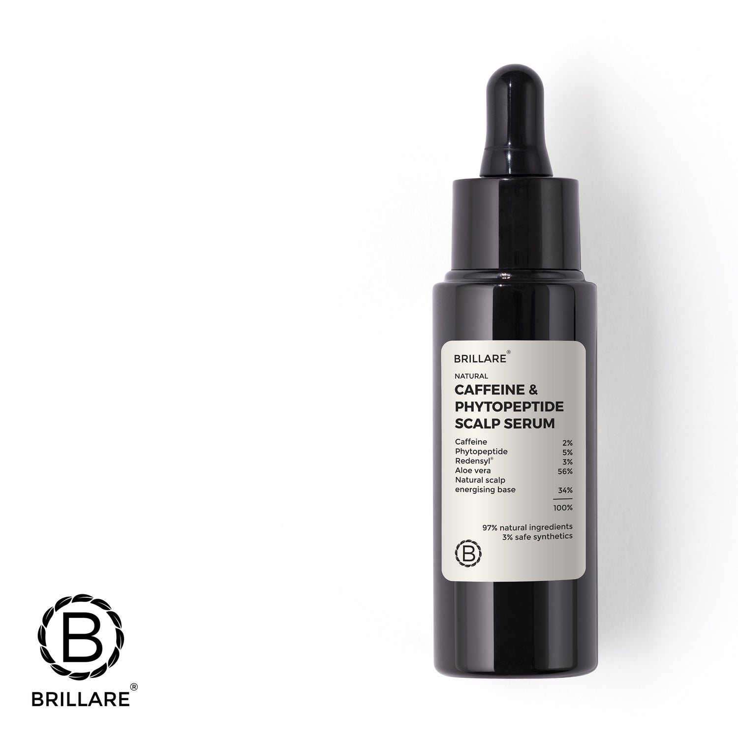 Brillare Caffeine &amp; Phytopeptide Scalp Serum with Brillare logo