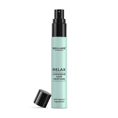 front view of Brillare Professional Ceramide Hair Perfume Relax against white background. 