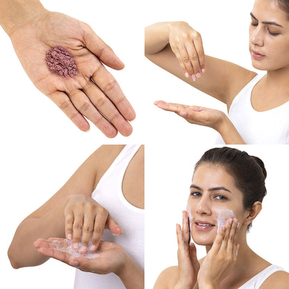 steps on how to use Rose Powder Face Wash.