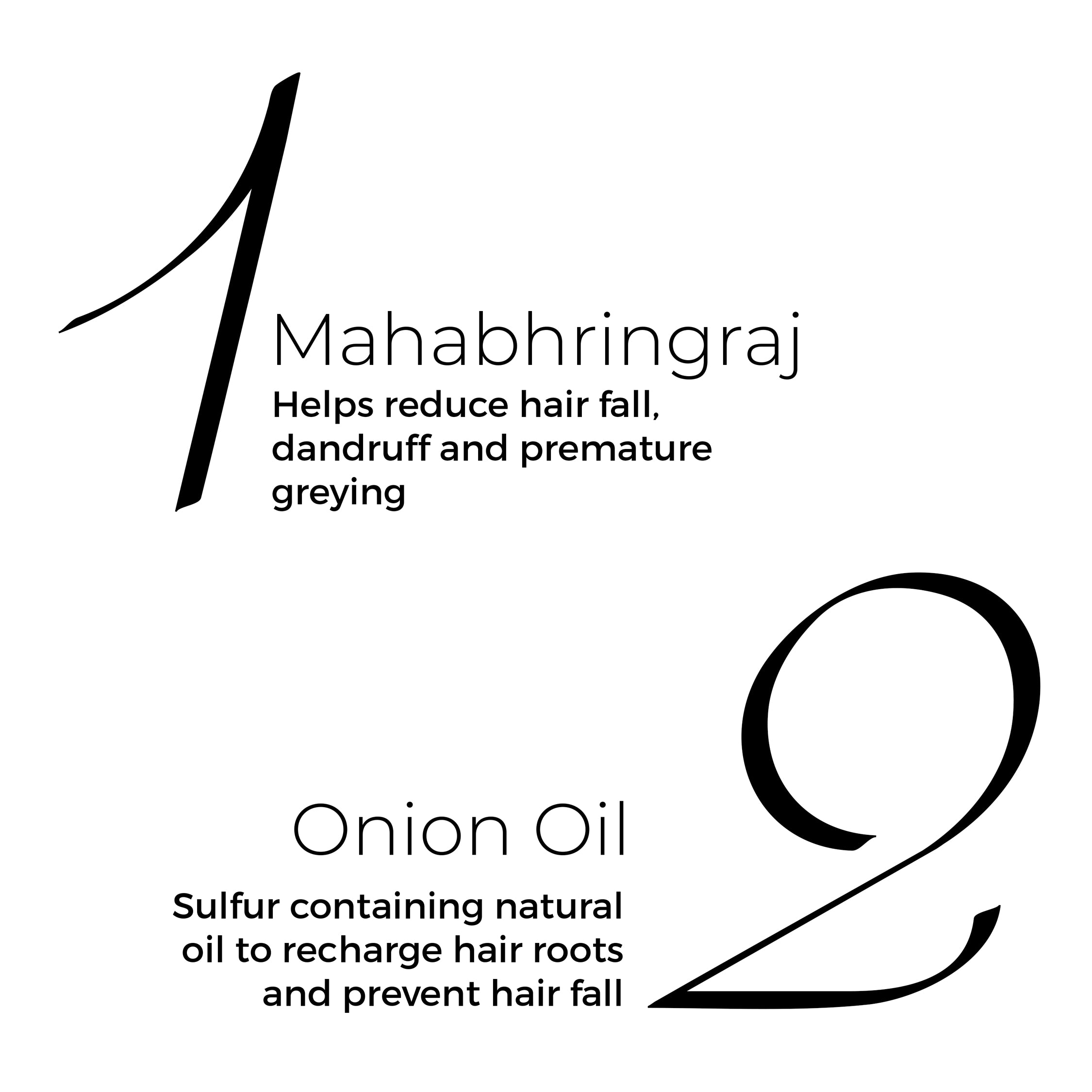 key active of Brillare Mahabhringraj Oil mentioned in text include: Mahabhringraj and Onion oil.