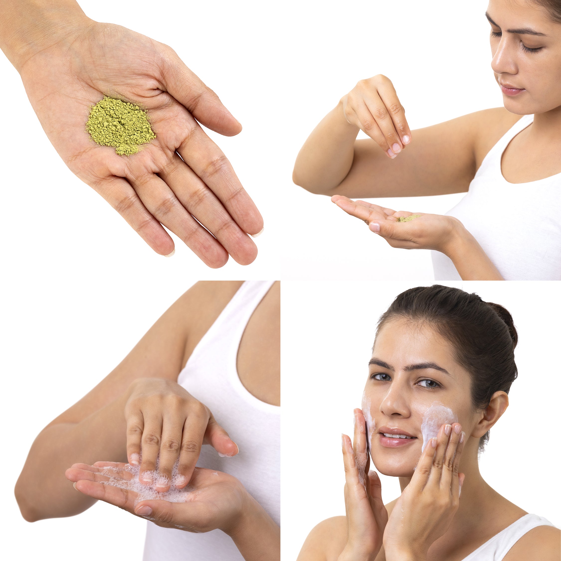 how to use steps of Brillare Neem powder face wash.