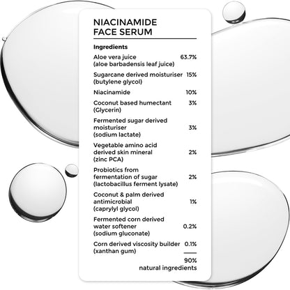 complete ingredient list of Brillare Niacinamide Face Serum. 100% natural ingredients. 