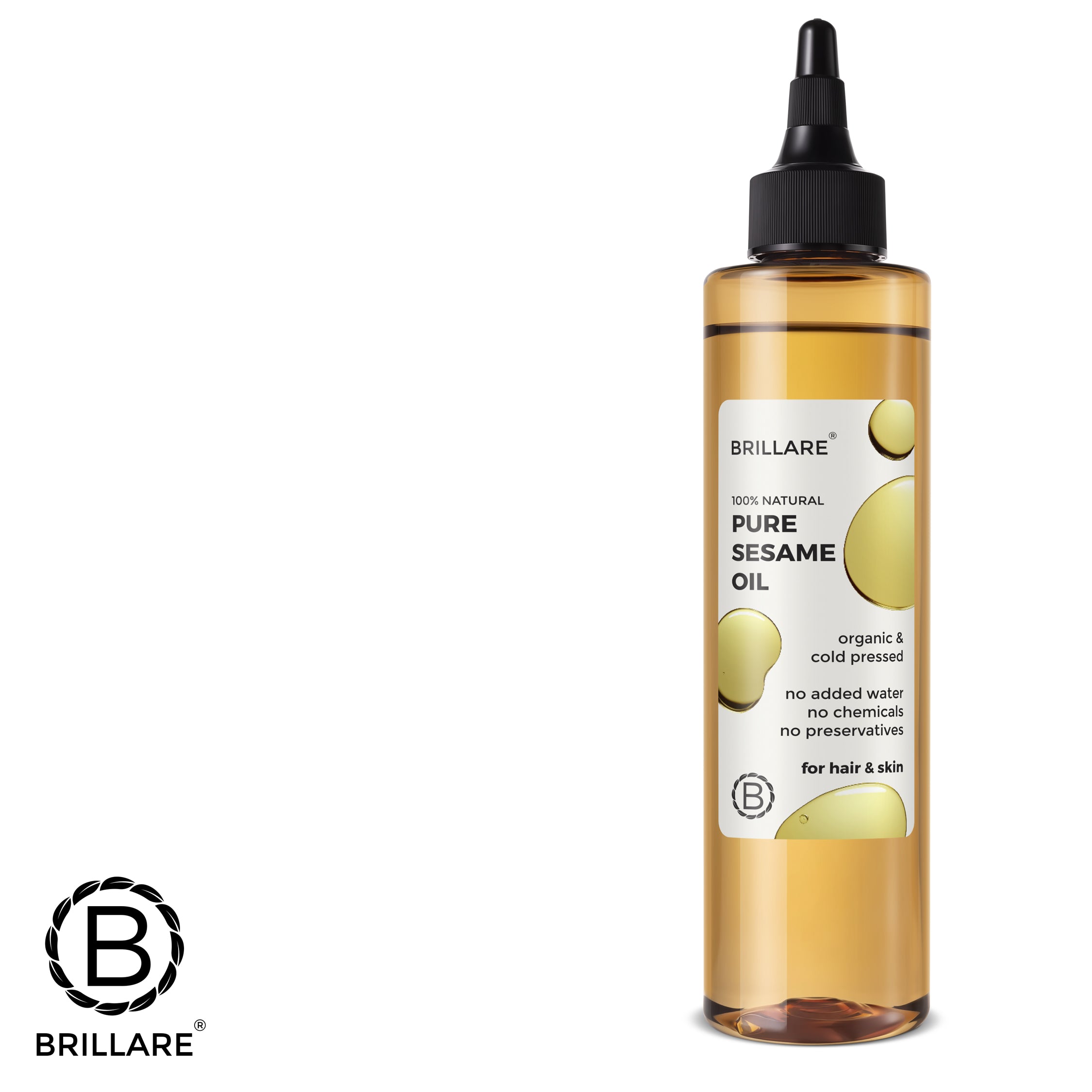 Brillare Pure Sesame Oil with Brillare logo.