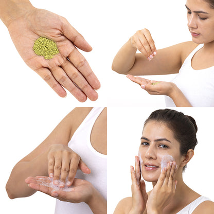 steps on how to use Brillare Neem Powder Face Wash