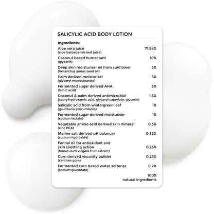 complete ingredient list of Brillare Salicylic &amp; Lactic Acid body lotion.