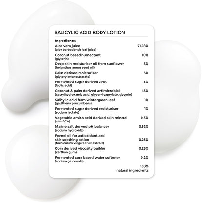 complete ingredient list of Brillare Salicylic &amp; Lactic Acid body lotion.