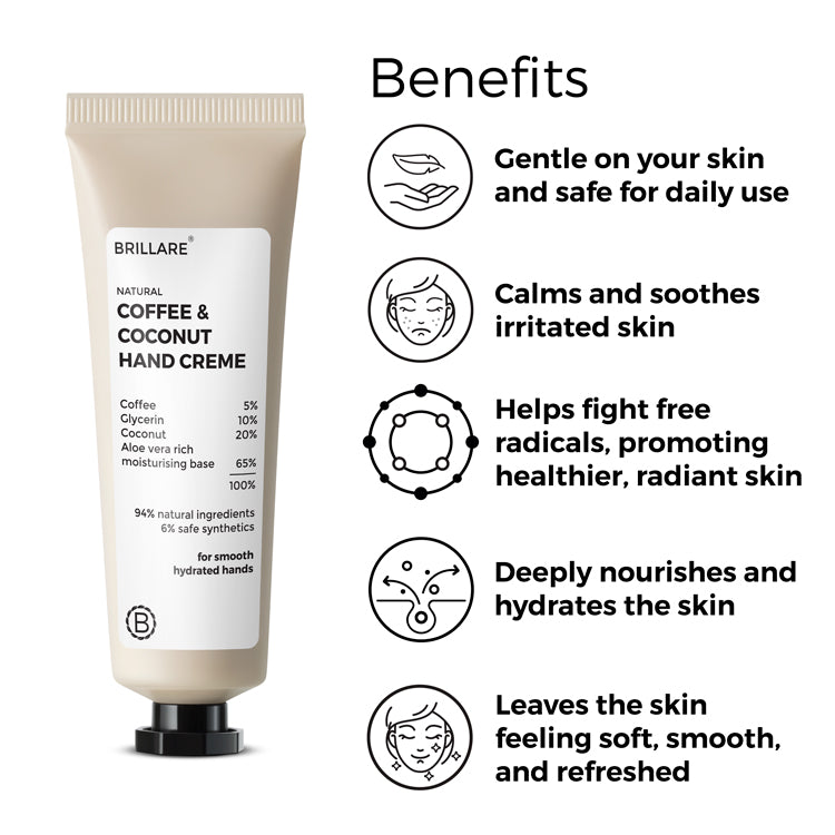 Coffee &amp; Coconut Hand Creme for Energized &amp; Moisturised Skin