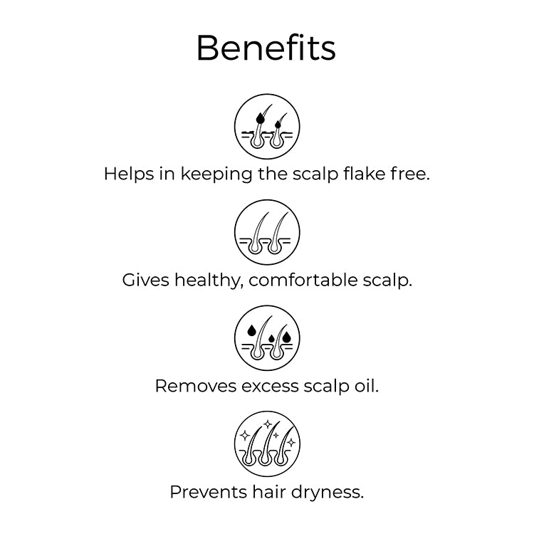 Benefits mentioned in text of Brillare Tea Tree Oil, Dandruff Control Shampoo &amp; Dandruff Control Conditioner: helps in keeping the scalp flake free, gives healthy, comfortable scalp, removes excess scalp oil, prevents hair dryness