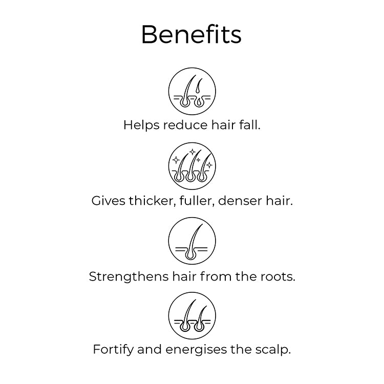 benefits mentioned in text of Brillare Onion Oil, Hair Fall Control Shampoo &amp; Conditioner: helps reduce hair fall, gives thicker, fuller, denser hair, strengthens hair from the roots, fortify and energises the scalp.