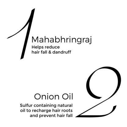 key active of Brillare Mahabhringraj Oil mentioned in text include: Mahabhringraj and Onion oil.