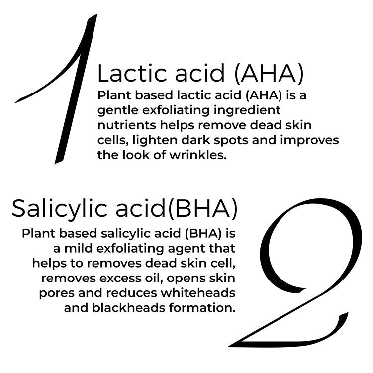 Key actives of Brillare Salicylic &amp; Lactic Acid Face Wash include: Lactic acid (AHA) and Salicylic acid (BHA)