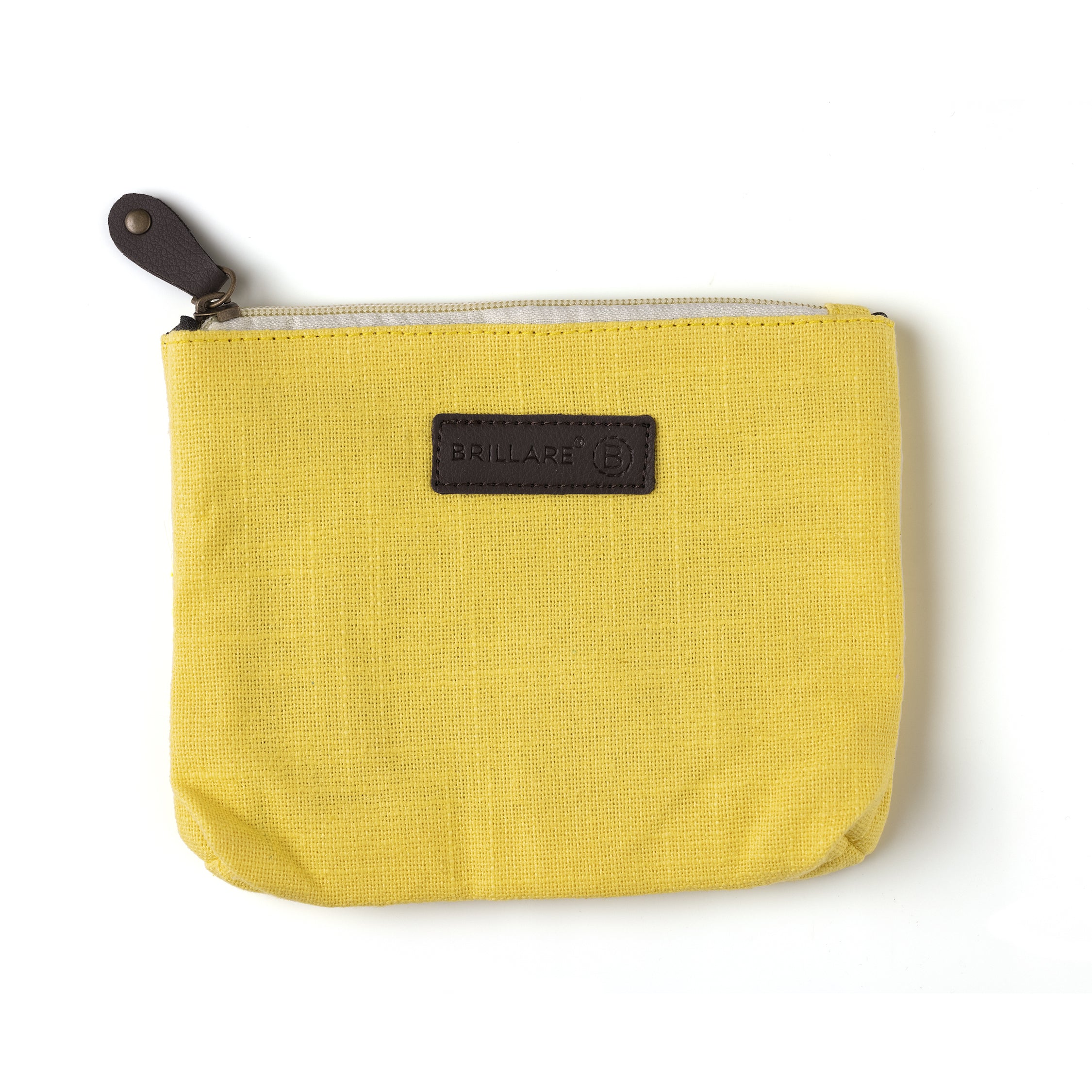 front view of Yellow Pouch against white background.